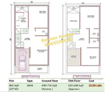 3 BHK House 1300 Sq.ft. for Sale in