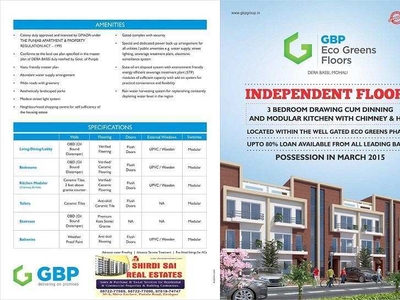 3 BHK Residential Apartment 973 Sq.ft. for Sale in Patiala Road, Zirakpur