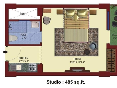 Apartment 485 Sq.ft. for Sale in