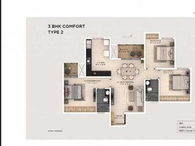 1334 sq ft 3 BHK 2T Apartment for sale at Rs 1.05 crore in Provident Botanico in Whitefield, Bangalore