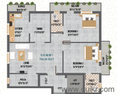 2 BHK 875 Sq. ft Apartment for Sale in Pozhichalur, Chennai