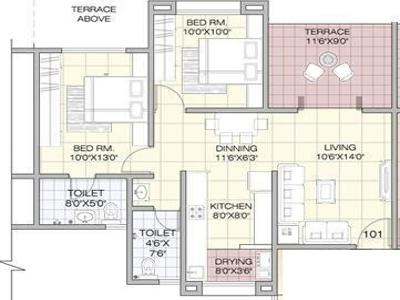 885 sq ft 2 BHK 2T West facing Apartment for sale at Rs 70.00 lacs in GK Jarvari 2th floor in Pimple Saudagar, Pune