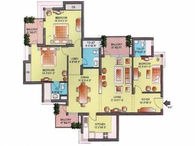 1805 sq ft 3 BHK 3T Apartment for rent in Orchid Petals at Sector 49, Gurgaon by Agent Gaba Properties