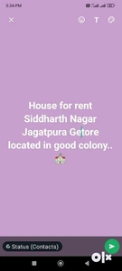 House for rent located in Jagatpura Getore