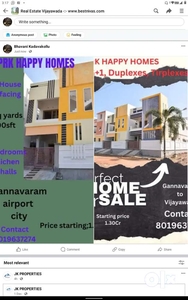 PRK HAPPY HOMES G+1 house in Gannavaram airport adjacent