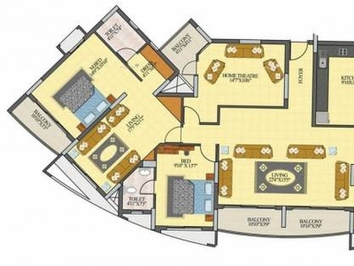 3040 sq ft 4 BHK 5T Apartment for rent in Hoysala Infantry Towers at Sanjaynagar, Bangalore by Agent Legacy Properties