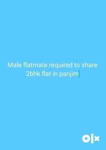 Male flatmate required urgently to share 2bhk flat in panaji