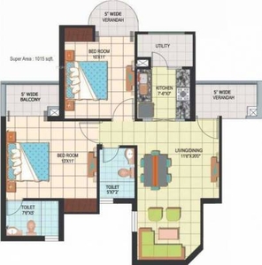 1015 sq ft 2 BHK 2T Apartment for sale at Rs 63.00 lacs in Amrapali Silicon City in Sector 76, Noida
