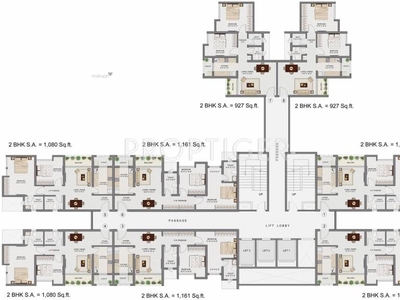 1108 sq ft 3 BHK 2T West facing Apartment for sale at Rs 76.00 lacs in Tata Amantra Phase 2 16th floor in Bhiwandi, Mumbai