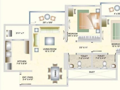 999 sq ft 2 BHK 2T West facing Apartment for sale at Rs 2.00 crore in DB Orchid Suburbia 5th floor in Kandivali West, Mumbai