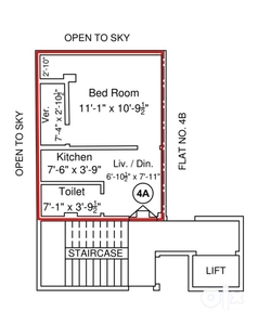 1 BHK Flat with Lift