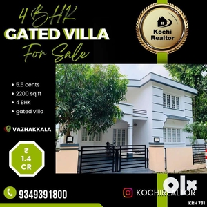 2200 sq ft 4 BHK Gated Villa for sale at Vazhakkala, Kakkanad
