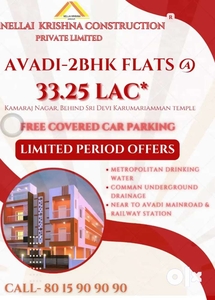 2bhk flat with free ccp at AVADI kamaraj nagar opp Grace super market