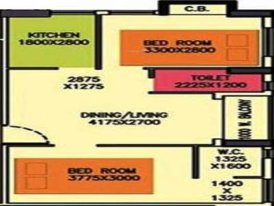 773 sq ft 2 BHK 2T Completed property Apartment for sale at Rs 22.42 lacs in Castrol Metro Heights 3th floor in Joka, Kolkata