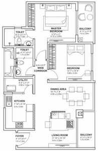 1260 sq ft 2 BHK 2T Completed property Apartment for sale at Rs 80.00 lacs in Godrej Avenues 2th floor in Yelahanka, Bangalore