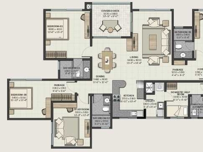 2205 sq ft 4 BHK 4T Not Launched property Apartment for sale at Rs 1.68 crore in Sobha Windsor 11th floor in Whitefield Hope Farm Junction, Bangalore