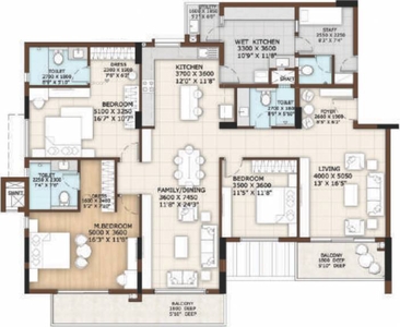 2796 sq ft 3 BHK 3T Completed property Apartment for sale at Rs 1.61 crore in Vajram Tiara 11th floor in Yelahanka, Bangalore