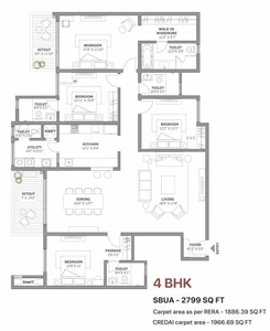 2799 sq ft 4 BHK 4T Apartment for sale at Rs 2.77 crore in Assetz SOHO & SKY in Jakkur, Bangalore