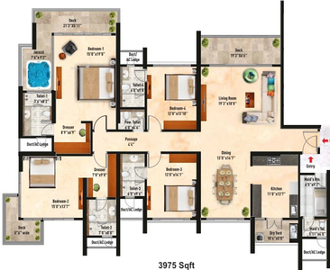 3975 sq ft 4 BHK 4T Completed property Apartment for sale at Rs 3.78 crore in SNN Clermont 27th floor in Hebbal, Bangalore