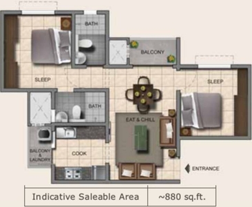 880 sq ft 2 BHK 2T Under Construction property Apartment for sale at Rs 55.79 lacs in Provident Capella 2th floor in Whitefield Hope Farm Junction, Bangalore
