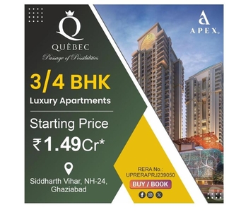 Modern 3 BHK Apartments in Ghaziabad by Apex Quebec