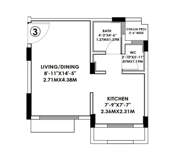 1 RK Apartment 400 Sq.ft. for Sale in