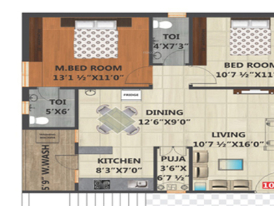 1050 sq ft 2 BHK 2T East facing Apartment for sale at Rs 42.00 lacs in SASR Sai Ram Residency in Patancheru, Hyderabad