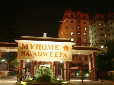 1200 sq ft 2 BHK 2T West facing Apartment for sale at Rs 1.40 crore in My Home Navadweepa 7th floor in Madhapur, Hyderabad