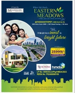 1350 sq ft NorthEast facing Plot for sale at Rs 39.00 lacs in Muddana Eastern Meadows in Taramatipet, Hyderabad