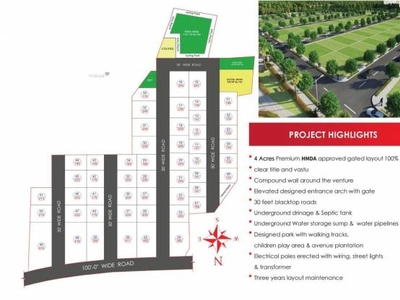 1413 sq ft East facing Plot for sale at Rs 21.19 lacs in HMDA APPROVED OPEN PLOTS AT PHARMACITY in Meerkhanpet, Hyderabad