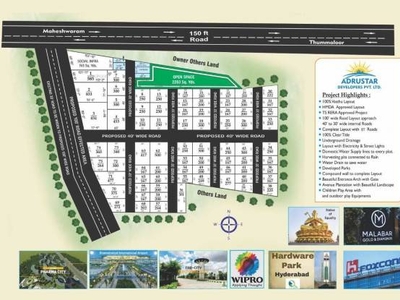 1500 sq ft East facing Plot for sale at Rs 31.73 lacs in Project in Maheshwaram, Hyderabad