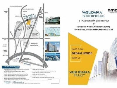1521 sq ft West facing Plot for sale at Rs 23.66 lacs in HMDA APPROVED OPEN PLOTS AT AMEERPET BEHIND MYHOME SMART CITY LAND in Mansanpally Highway, Hyderabad