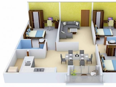 1600 sq ft 3 BHK 2T Apartment for sale at Rs 85.53 lacs in EIPL Skyila in Puppalaguda, Hyderabad