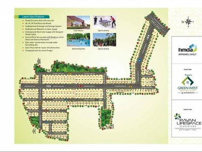 1620 sq ft Plot for sale at Rs 34.20 lacs in Pavan Green West in Rudraram, Hyderabad