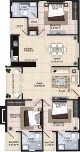 1626 sq ft 3 BHK 3T Apartment for sale at Rs 71.32 lacs in Northstar Veda 8th floor in Himayat Nagar, Hyderabad