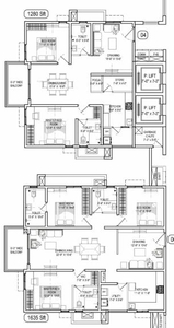 1630 sq ft 3 BHK 3T NorthEast facing Apartment for sale at Rs 73.35 lacs in Project in Moosapet, Hyderabad