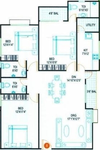 1675 sq ft 3 BHK 3T Apartment for sale at Rs 81.53 lacs in Super Falcon in Film Nagar, Hyderabad