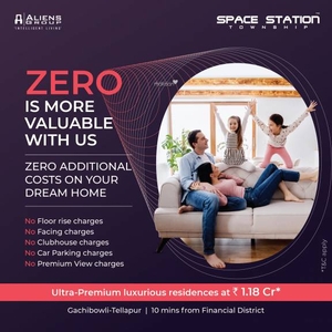 1687 sq ft 3 BHK 3T Apartment for sale at Rs 1.21 crore in Aliens Space Station in Tellapur, Hyderabad