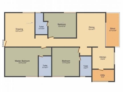 1740 sq ft 3 BHK 3T East facing Apartment for sale at Rs 78.68 lacs in Manbhum Rhapsody 6th floor in Gachibowli, Hyderabad