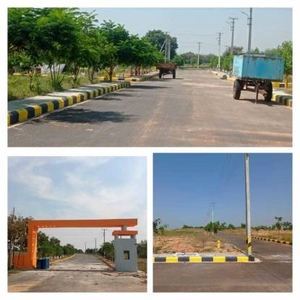 200 sq ft East facing Plot for sale at Rs 27.00 lacs in HMDA Approved open plots for sale at Hyderabad Pharmacity 200 ft road Srisailam highway in Meerkhanpet, Hyderabad