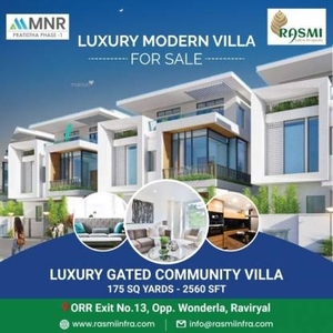 2560 sq ft 4 BHK 5T West facing Villa for sale at Rs 2.00 crore in MNR PRATHISTA in Raviryal, Hyderabad