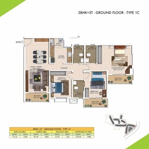 1009 sq ft 2 BHK 2T East facing Apartment for sale at Rs 63.00 lacs in Sattva Park Cubix in Devanahalli, Bangalore