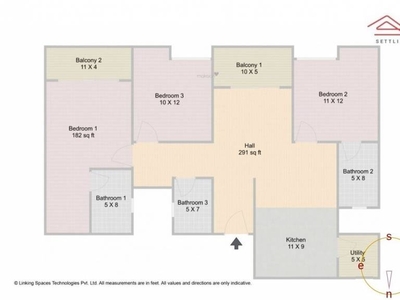1525 sq ft 3 BHK 3T Apartment for sale at Rs 1.18 crore in Bricks And Milestones Wonderwall in Sompura, Bangalore