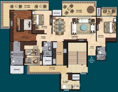 2720 sq ft 4 BHK 4T Apartment for sale at Rs 1.80 crore in Mahagun Mirabella in Sector 79, Noida