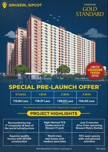 510 sq ft 1 BHK 1T SouthEast facing Completed property Apartment for sale at Rs 19.37 lacs in Alliance Budget Housing Private Limited Codename Gold Standard 12th floor in Siruseri, Chennai