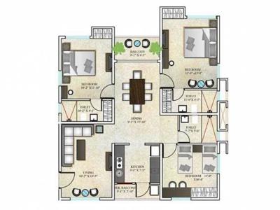 1370 sq ft 3 BHK 3T Under Construction property Apartment for sale at Rs 55.00 lacs in DTC Southern Heights 7th floor in Joka, Kolkata