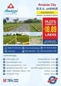 1000 sq ft SouthEast facing Plot for sale at Rs 11.00 lacs in Amazze City DRR Avenue kandigai in Vandalur Kelambakkam Road, Chennai
