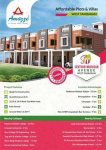 1009 sq ft West facing Plot for sale at Rs 28.24 lacs in AMAZZE SENTHUR MURU GAN AVENUE CMDA APPROVED PROJECT in East Tambaram, Chennai