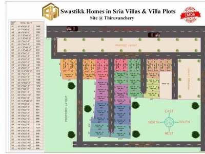 1235 sq ft North facing Plot for sale at Rs 57.00 lacs in sria villa in Mappedu Tiruvanchery, Chennai