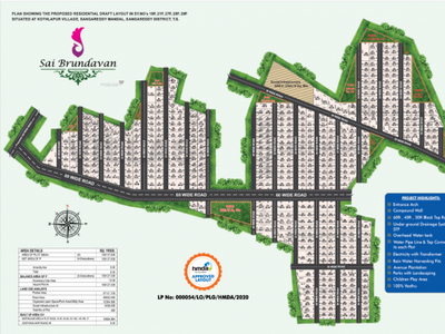 1647 sq ft East facing Plot for sale at Rs 36.60 lacs in Aneesh Sai Brundavan in Sangareddy, Hyderabad